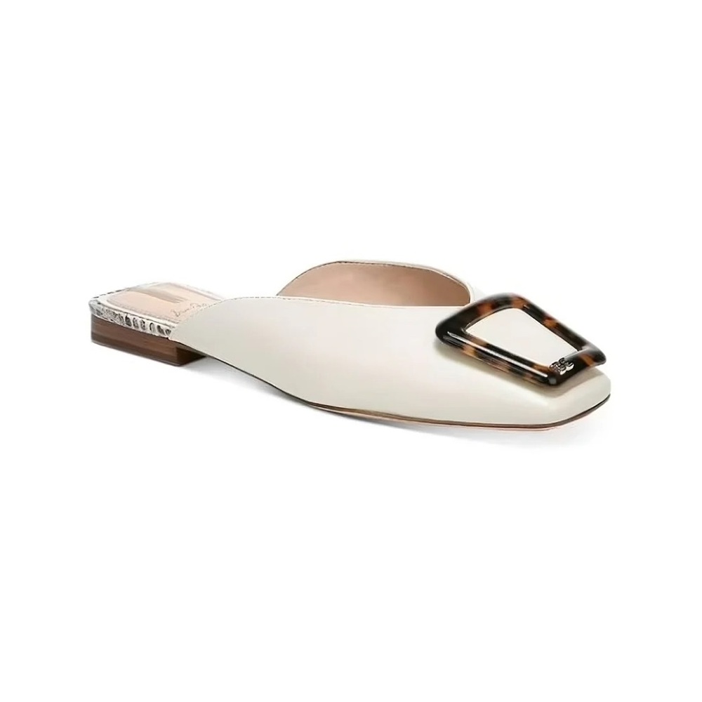Womens Sam Edelman Mules | Lavina Buckle Mule Modern Ivory Leather